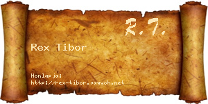 Rex Tibor névjegykártya